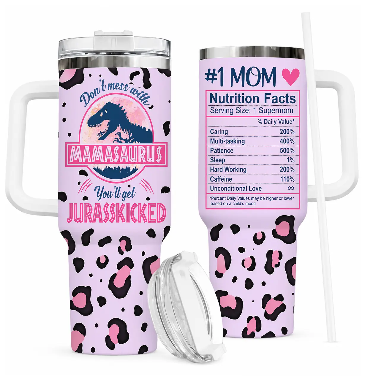Mamasaurus 40oz Tumbler - Funny Mother's Day & Birthday Gift for Mom