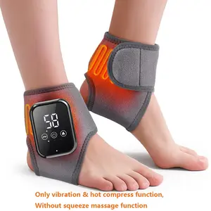 Heated Ankle Massager with Vibration, 3 Heating Levels, Foot Massage Device, Ankle Heating Pads, Heated Ankle Wrap for Sports Relax Home/Travel, Relaxation Aid