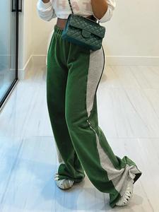 women's colorblock high waist wide leg sweatpants, pants for women, streetwear clothes women, casual comfortable elastic waist trousers for daily outdoor wear, lady bottoms for fall & winter, womenswear, fall outfits, downtown girl clothes