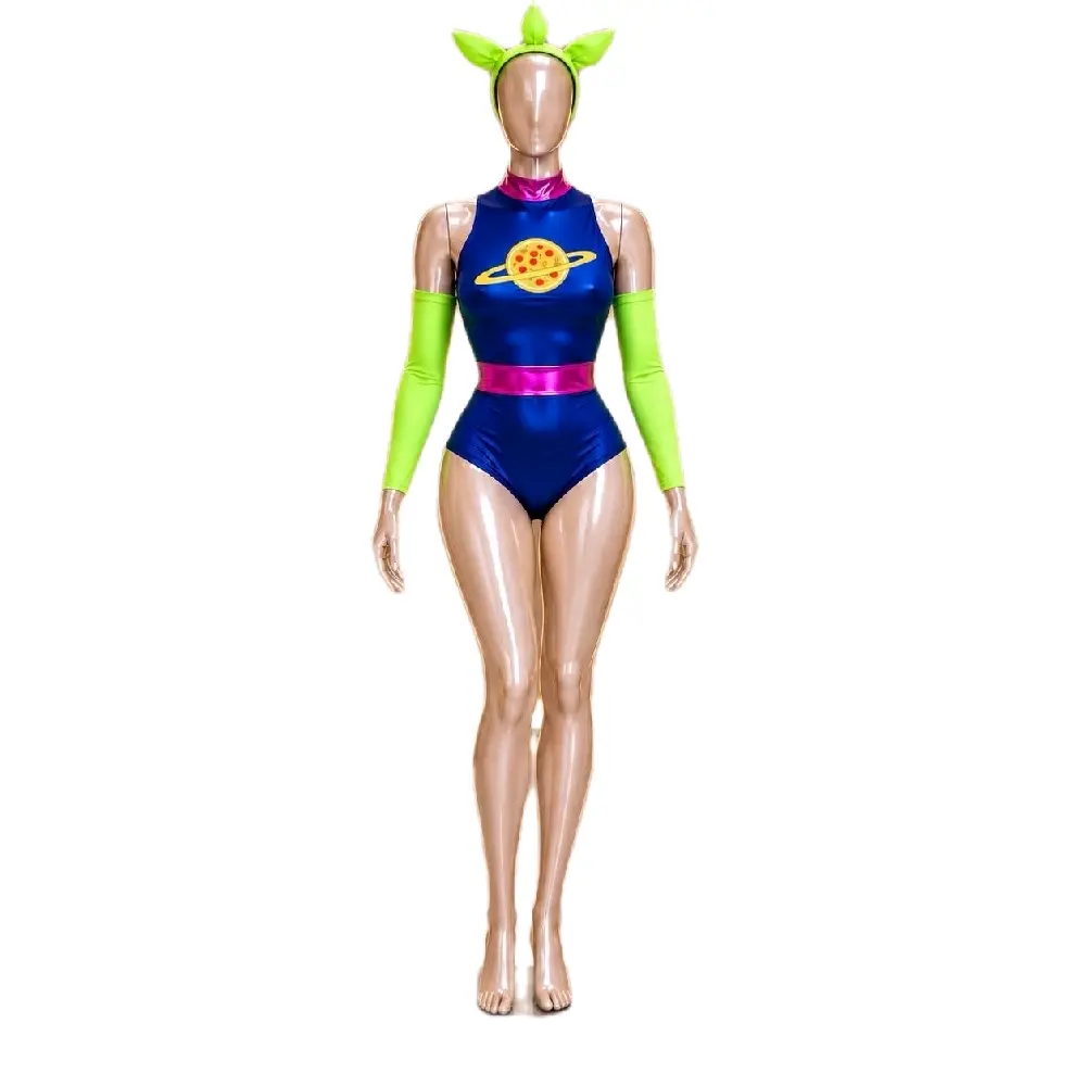 Women's Lady Alien Halloween Costume - Comfortable Single-Piece Streetwear for Festive Party Occasions