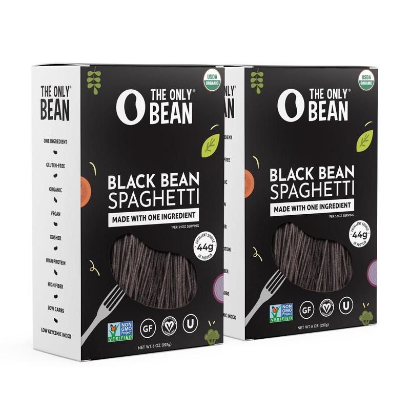 The Only Bean Organic Black Bean Spaghetti - High Protein, Low Carb, Vegan, Gluten-Free