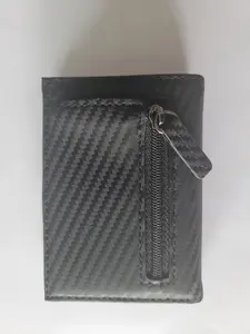 Slim RFID Aluminum Wallet for Men – Minimalist Card Holder with Cash & Coin Pocket, ID Window, Pop-Up Slot, Business & Travel Ready
