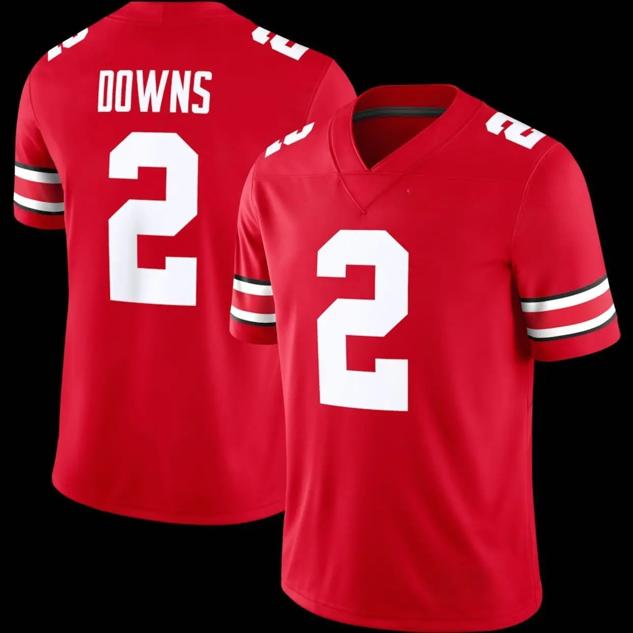 Unisex Football 2 Caleb Downs Ohio State Buckeyes College Team Game Jersey - Scarlet