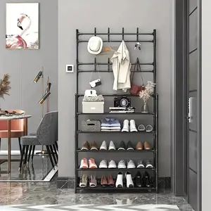 Hallway Clothes Hanger and Shoe Rack — Entryway Organizer for Shoes, Coats, Hats & Bags