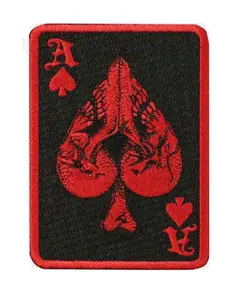 Aces Of Space Skull Embroidery Biker Patch