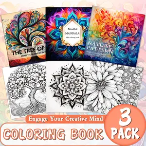 3 Pack Coloring Book Set - Anti-Stress & Relaxation for Adults - Nature Patterns & Tree of Life Theme - High-Quality Paperback Mandala Designs - Perfect Gift for Halloween, Christmas, Thanksgiving - Unique, Exquisite Art for Stress Relief & Creativity