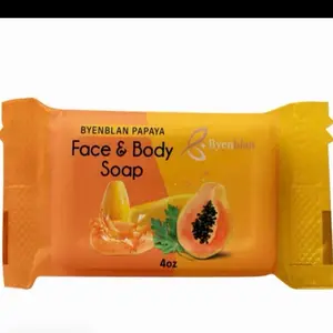 Byenblan Papaya Face & Body Soap with Turmeric for Gentle Daily Cleansing 4oz