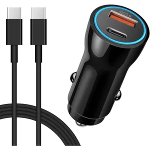 for iPhone 15/16 Car Charger, 43W 2-Port Fast USB C Car Charger Power Adapter with 6FT USB C to Type C Cable for iPhone 16e 16/15 Pro Max/Plus/iPad Pro/Samsung Galaxy S25 S24 S23 S22 S21 Ultra