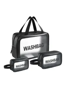 Travel Toiletry Bag Set, Clear Toiletry Bag with Zipper & Handle, Makeup Cosmetic Organizer Bag for Travel Toiletries Accessories, Travel Cosmetic Bags, Portable Cosmetic Bag
