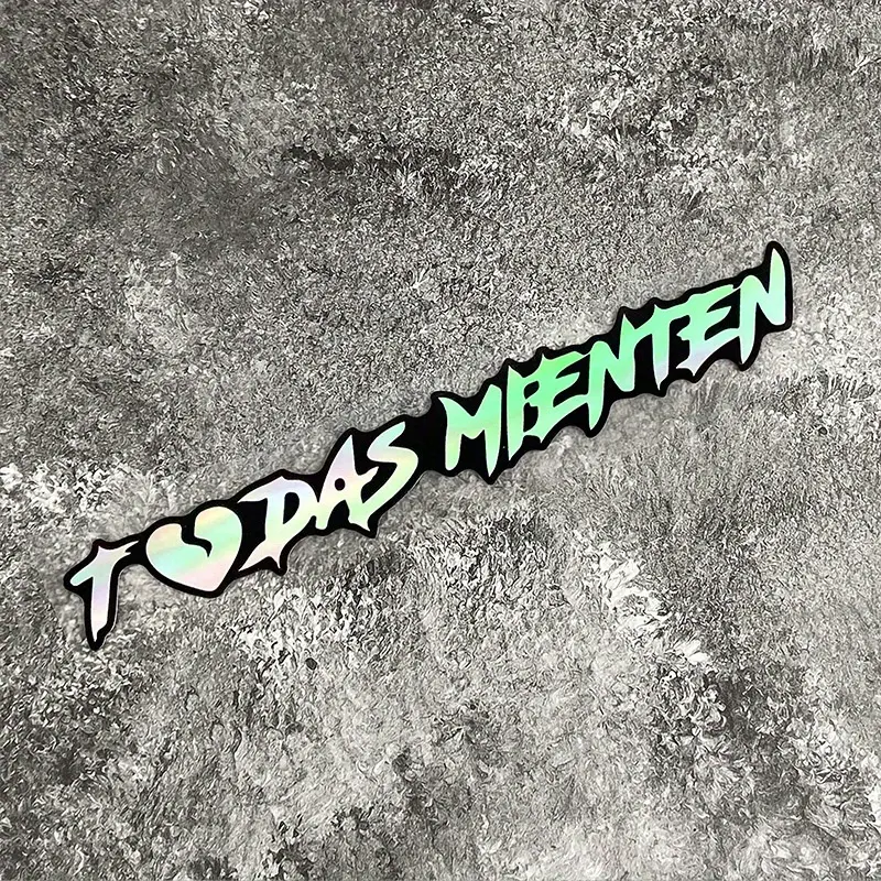4PCS/SET English: Creative Graffiti "TODAS MIENTEN" Car Sticker, Multi-Color Trendy Text Sticker, Suitable for Private Car Body and Door Personalized Decoration, Show Trendy Taste Sticker, Sticker For Cars, Car Decals