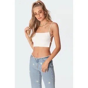 Lu Knitted Open-Back Top