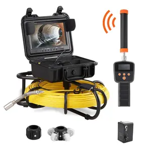 VEVOR Sewer Camera with 512Hz Locator,  ,300 ft/91.5 m, 9" Pipeline Inspection Camera with DVR Function, IP68 Camera with 12 Adjustable LEDs, A 16 GB SD Card for Sewer Line, Home, Duct Drain Pipe Plumbin