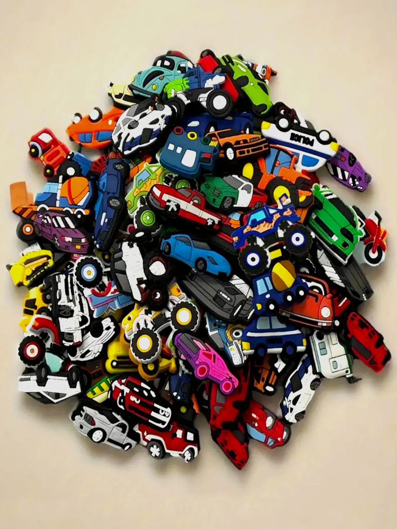 DIY Creative Shoe Charms, Shoe Charms For Sneakers, Shoe Charms Pack, Shoe Decoration, Shoe Embellishments, Decorative Shoe Accessories, Construction Truck & Car Designs, 10/20/30/50pcs Assorted Set, For Customizing Shoes, All Seasons Footwear