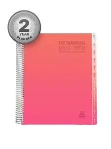 RNDVU 2 Year Daily Planner and Organizer - APRICOT, Bi-Annual, January 2024 through February 2026, 25-Month Weekly Planner