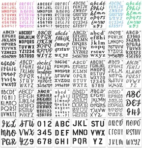 36 count Letter Stencils, 4 x 7 Inch Alphabet Stencil  Plastic Numbers Symbol Templates Kit for Painting on , Canvas, Fabric, Rock, Chalkboard, Sign, DIY Art Projects(Letter)