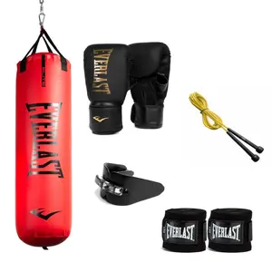 100lb Elite Heavy Punching Bag, Glove, Rope, Wrap and Mouthguard Bundle