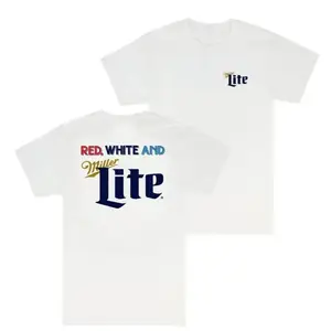 Red, White, and Miller Lite T-Shirt – Patriotic 2-Sided Graphic Tee