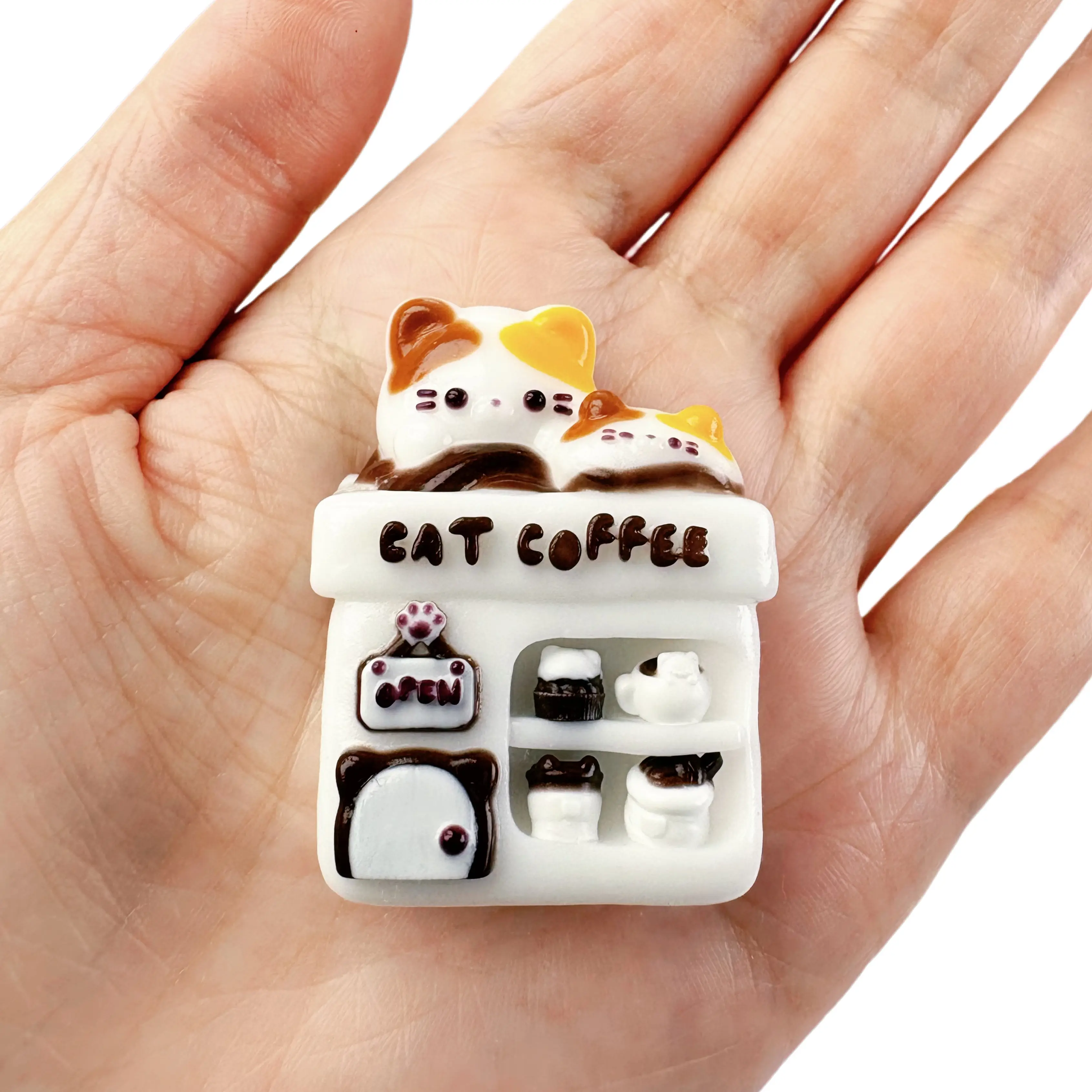 miniature pretend food cat coffee shop coffee bag taba squishy toys kit with soft and sticky texture
