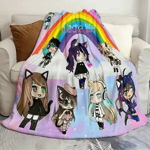 Soft and Stylish Blanket gacha life anime Spring and Autumn Quilts Fashionable sports print flannel sofa bed blanket