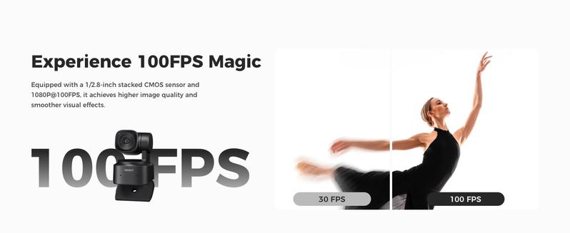 OBSBOT Tiny SE 1080P Webcam 100 FPS with AI Tracking, 1/2.8" Sensor, Gesture Control, Dual ISO, DOL HDR, Web Camera for Desktop and Laptop Use