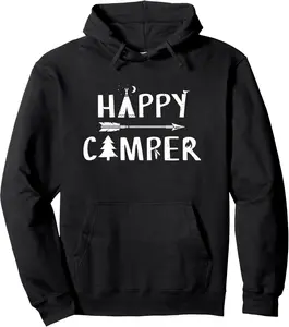 Happy Camper Camping Hoodie | Camp Shirt For Men Women Pullover Hoodie