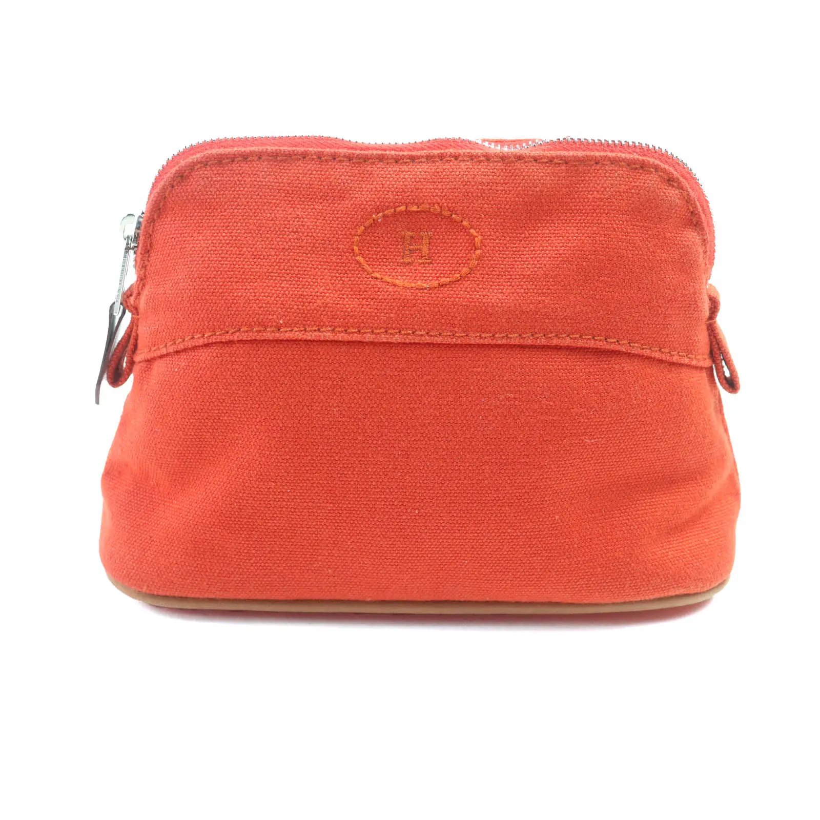 Pre-owned HERMÈS Cotton Small Leather Goods Hermes Bored porch PM Pouch