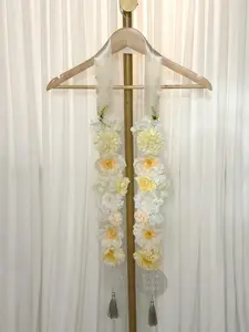 Handmade Flower Graduation Stole – Custom Ribbon Lei, Aesthetic Senior Photo Accessory