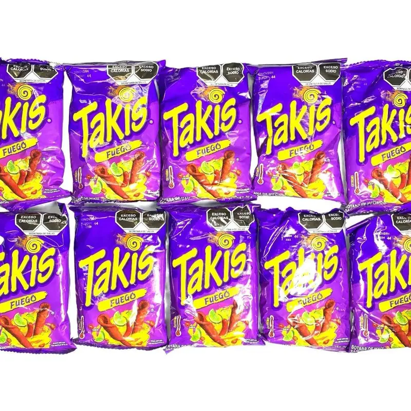 10 - PK TAKIS -  Chips -70 GRAMS PER BAG- Snack Crispy Crunchy Bite - MEXICAN CHIPS - PAPITAS MEXICANAS - SABRITAS