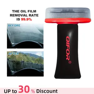 QIFOR Automotive Oil Film Cleaning Brush, Professional Oil Film Cleaning Brush for Car Windows, No Damage to The Body, Highly efficient and Powerful Removal Oil Film and Coating