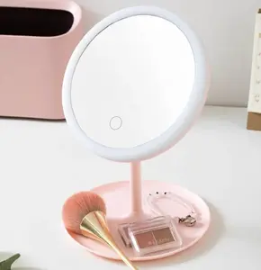 Magnifying led makeup vanity mirror PINK