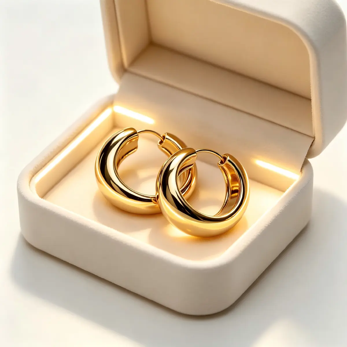 Women's Gold-Plated Chunky Huggie Hoop Earrings - Smooth Zinc Alloy Small Circle Minimalist Costume Jewelry for Daily, Office Wear, Female