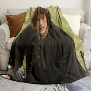 Flannel blankets Jamie Fraser Outlander Reusable Quilts Soft and cozy blanket sofa bed essential car blanket birthday gift Thickened Flannel Blanket