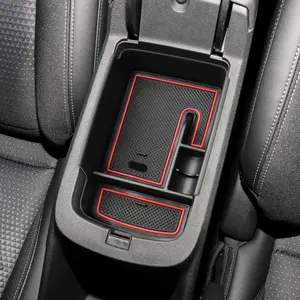 Center Console Organizer Tray Compatible with 2024 2025 Chevy Trax Accessories LS 1RS LT 2RS ACTIV Interior Secondary Armrest Storage Box Insert Tray, Red