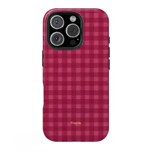 Simple rose red grid Dual Protection Anti Fall TPU Full Coverage Phone Case for iPhone 17 16 15 14 13 12 11 Pro Max Plus Samsung Galaxy S25 S24 S23 S22 S21 Thermal Sublimation Coating All Inclusive Process