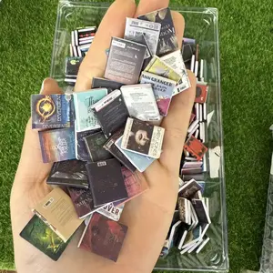 Mini Bookshelf with Mini Books – DIY Dollhouse Book Set, Desk Decoration, Small Books Model Display  (Big variety)