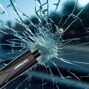 2-in-1 Car Window Breaker & Seatbelt Cutter  Compact Portable Emergency Escape Tool Keychain Safety Hammer  Automotive Truck Auto Interior Accessories