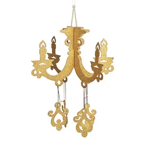 12" Gold Glitter Chandelier