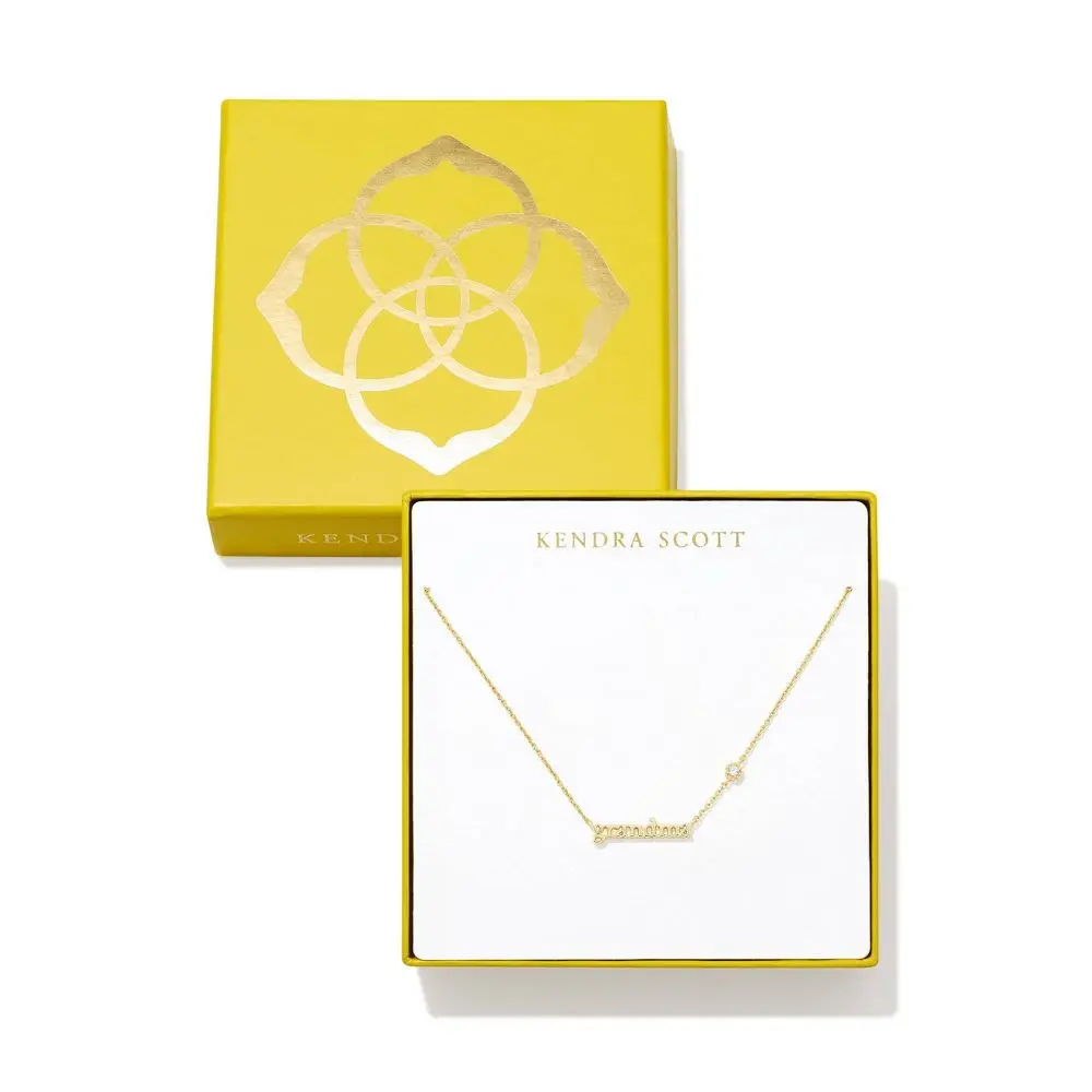 Kendra Scott Grandma Metal Pendant Necklace - Gold/White One Size