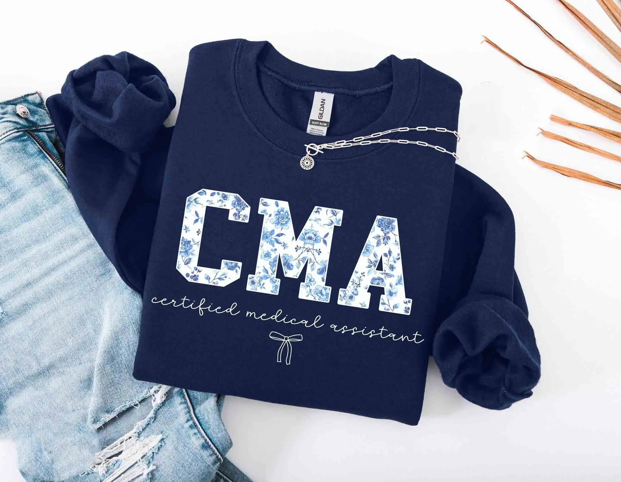 CMA Sweatshirt Hoodie, Certified Medical Assistant Sweater, Boho Floral CMA Crewneck, CMA Shirts, Healthcare Worker Shirt, Pullover