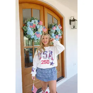 USA Babe Patchwork Sweatshirt - Off White