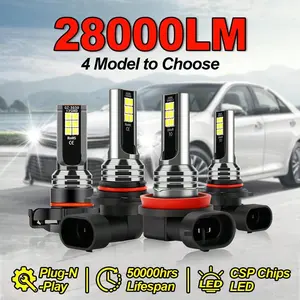 2pcs LED Car Headlight 9005 9006 5202 H11 Fog Lights Plug N-Play 50000hrs Lifespan Csp Chips LED  6500K White Easy Install 600% High Brightness Super Bright Spotlight