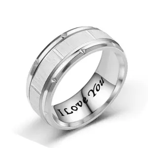Fashion rings for men and women, stainless steel, couple rings, valentine's day or father's day gift, husband, tungsten ring