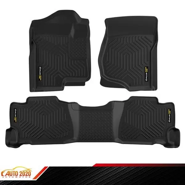 TPE 3D All-Weather Car Floor Mats Liners, Anti-Slip Car Accessories, Fit for 2007-2013 Silverado Sierra Crew Cab Truck Floor Mats
