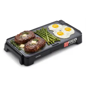 Gourmia Extra Large 22 Inch Ceramic Electric Griddle with PFAS-Free Nonstick Coating & Precision Temperature Control for Family-Sized Meals