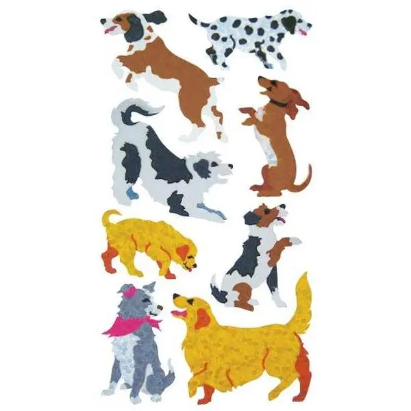 Dogs & Puppies Stickers - 1 Perforated Square