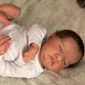 Realistic Full Body Silicone 18" Reborn Doll with Birth Certificate, Baby Bottle, Clothing, and Diaper