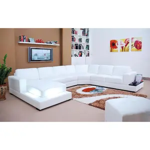 Spencer Leather Sectional with LED Light