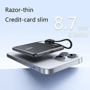 Ultra-Thin Magnetic Charging Power Bank, Pd20w Wired Fast Charge & 15w Wireless Charging, Triple Function Charger for Apple Watch & Earphones