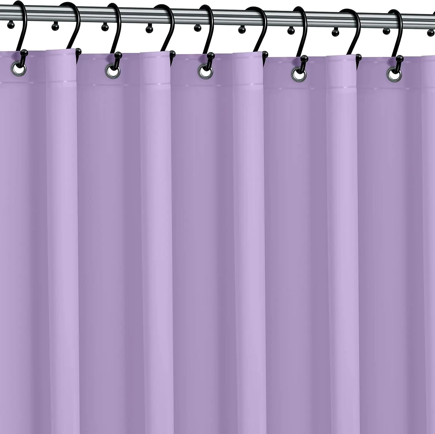 Classic Lilac Premium 1-Piece Bath Shower Curtain Liner - 72x72 in PVC-Free 6G PEVA Vinyl-Alternative, Wall Mounted, Washable, 12 Rustproof Grommets, Magnet-Weighted Non-Slip Hem, Moisture-Proof, Stain-Resistant, U-Type Compatible