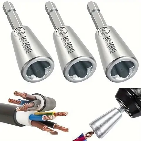 Wire Twister Set for Electricians, 3 Counts Stainless Steel Drill Attachment, Easy-grip Handle, Durable, Easier & Enhances Efficiency & Safety, Mechanical Hardware, Construction Tools, Tools And Gadgets